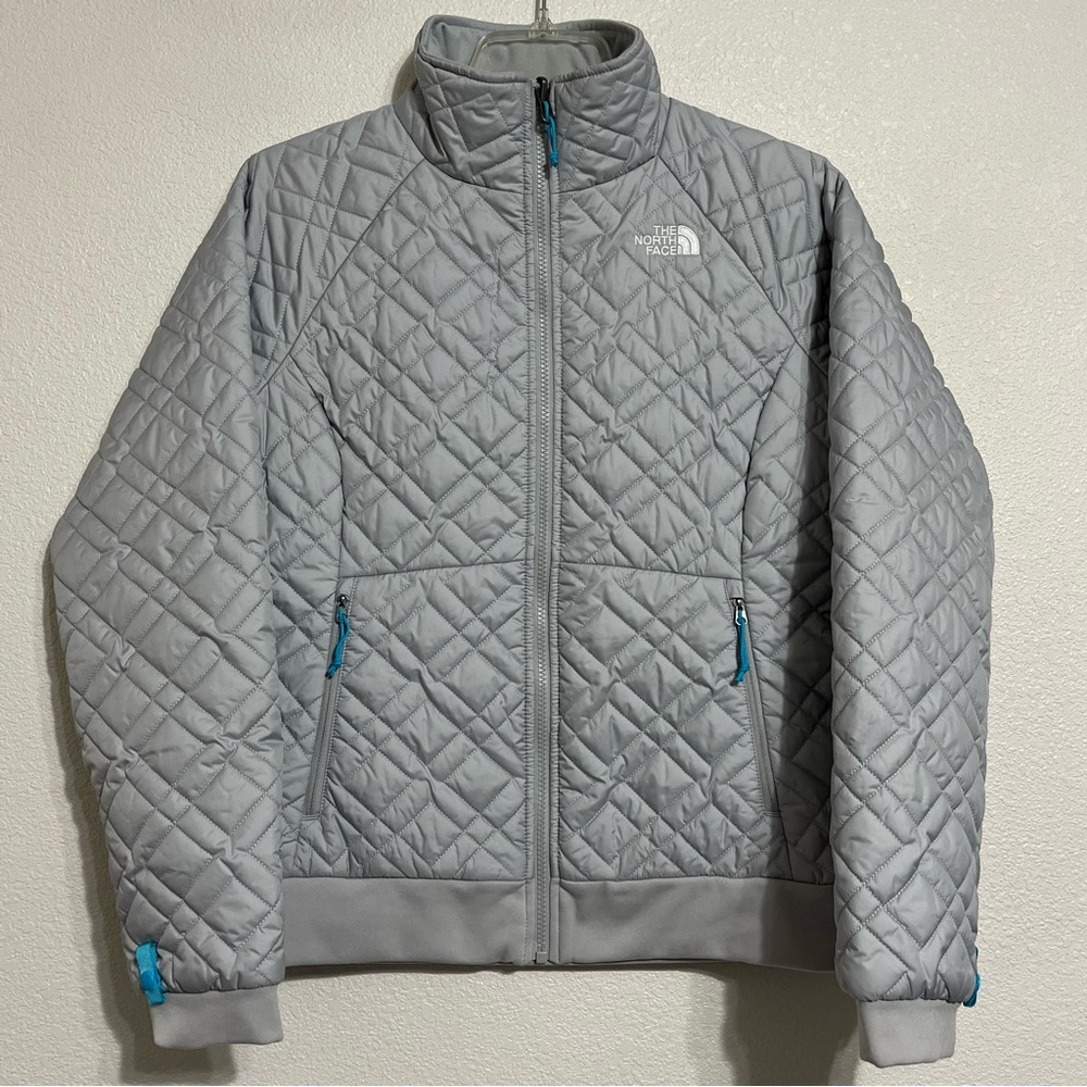 The North Face Gray Quilted Insulated Lightweight Jacket Size Medium